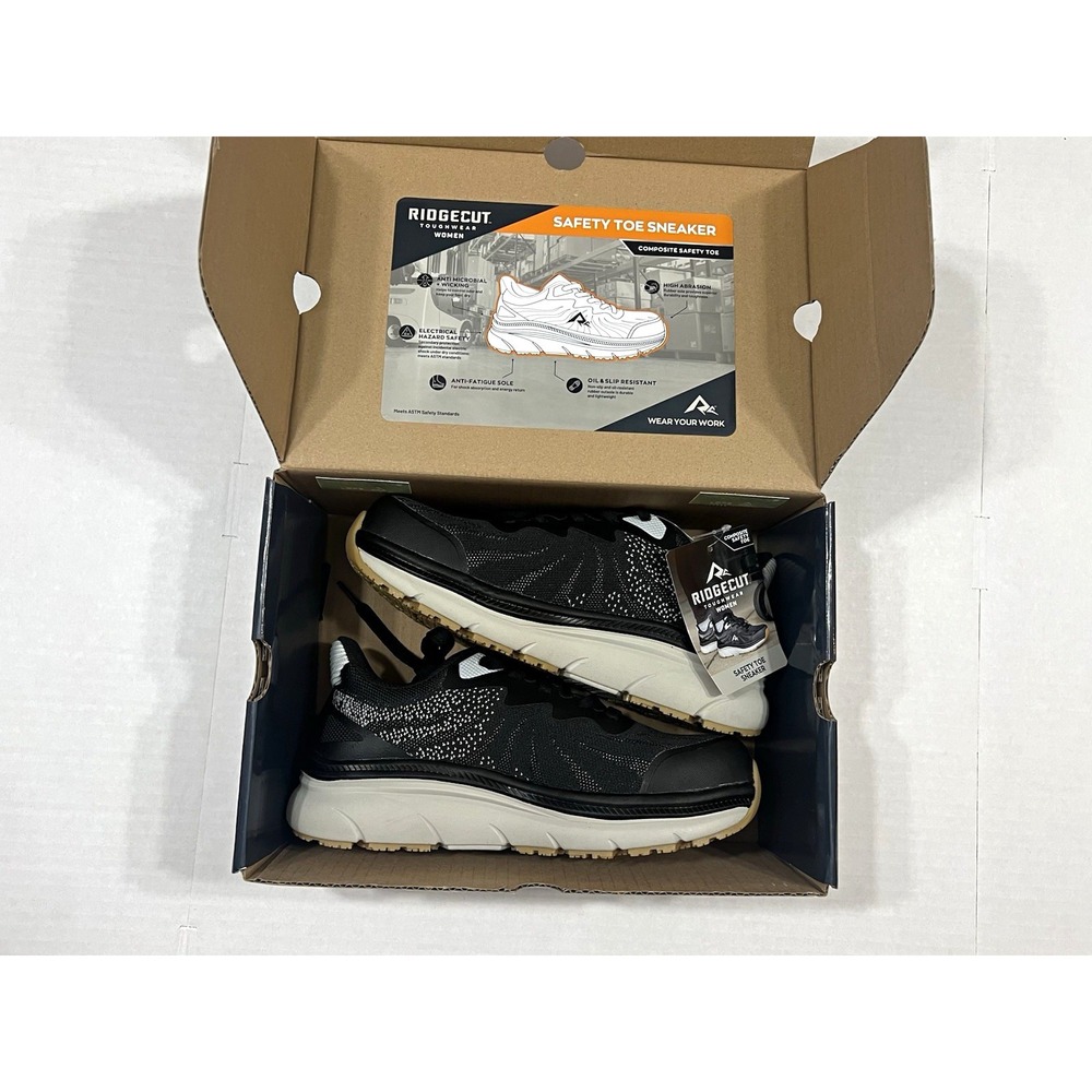 Ridgecut Toughwear Safety Toe Sneaker Composite Toe EH Black 7.5 M